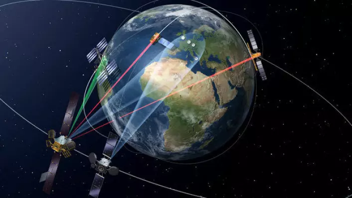 European Data Relay System (EDRS) er et nytt lasersystem for forbedret kommunikasjon i rommet. (Foto: ESA)