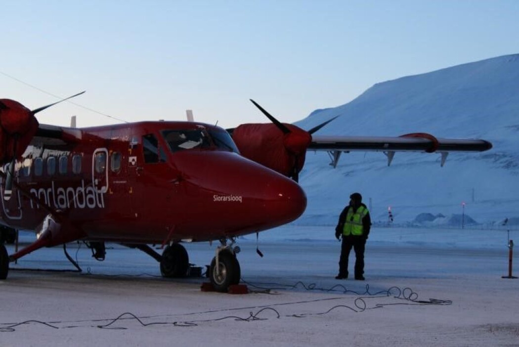 Instrumentet som etter hvert skal brukes fra en satellitt, ble nylig testet fra et småfly fra Svalbard. (Foto: Andreas Stokholm) Instrumentet som etter hvert skal brukes fra en satellitt, ble nylig testet fra et småfly fra Svalbard. (Foto: Andreas Stokholm)