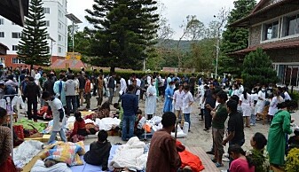 Nesten 2000 personer ble behandlet ved Dhulikel Hospital etter å ha blitt rammet av jordskjelvet.(Foto: Dhulikel Hospital) Nesten 2000 personer ble behandlet ved Dhulikel Hospital etter å ha blitt rammet av jordskjelvet.(Foto: Dhulikel Hospital)