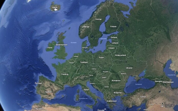 Når du har gått inn i programmet Google Earth, kan du zoome inn på ulike geografiske områder som du vil utforske. (Foto: Google Earth) Når du har gått inn i programmet Google Earth, kan du zoome inn på ulike geografiske områder som du vil utforske. (Foto: Google Earth)