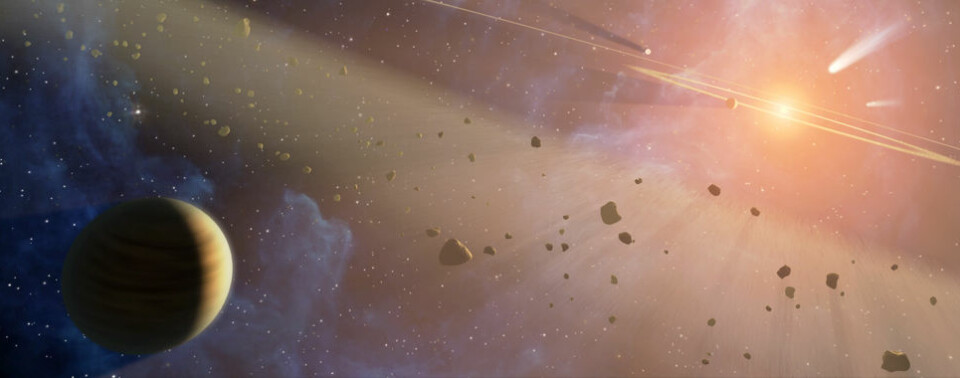 I løpet av jordens første «måned» var det mange asteroider i verdensrommet som traff jorden med jevne mellomrom. (Foto: (Illustrasjon: NASA))