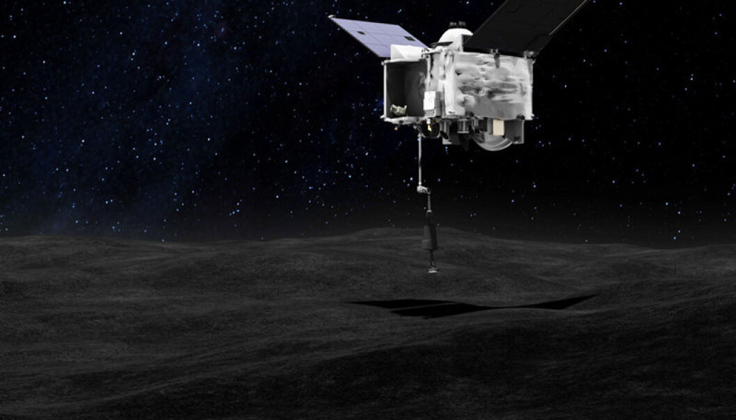 Slik så NASA for seg at prøvetakingen skulle skje, men nå viser det seg at overflaten er mye røffere enn framstilt på dette bildet. (Bilde: NASA) Slik så NASA for seg at prøvetakingen skulle skje, men nå viser det seg at overflaten er mye røffere enn framstilt på dette bildet. (Bilde: NASA)