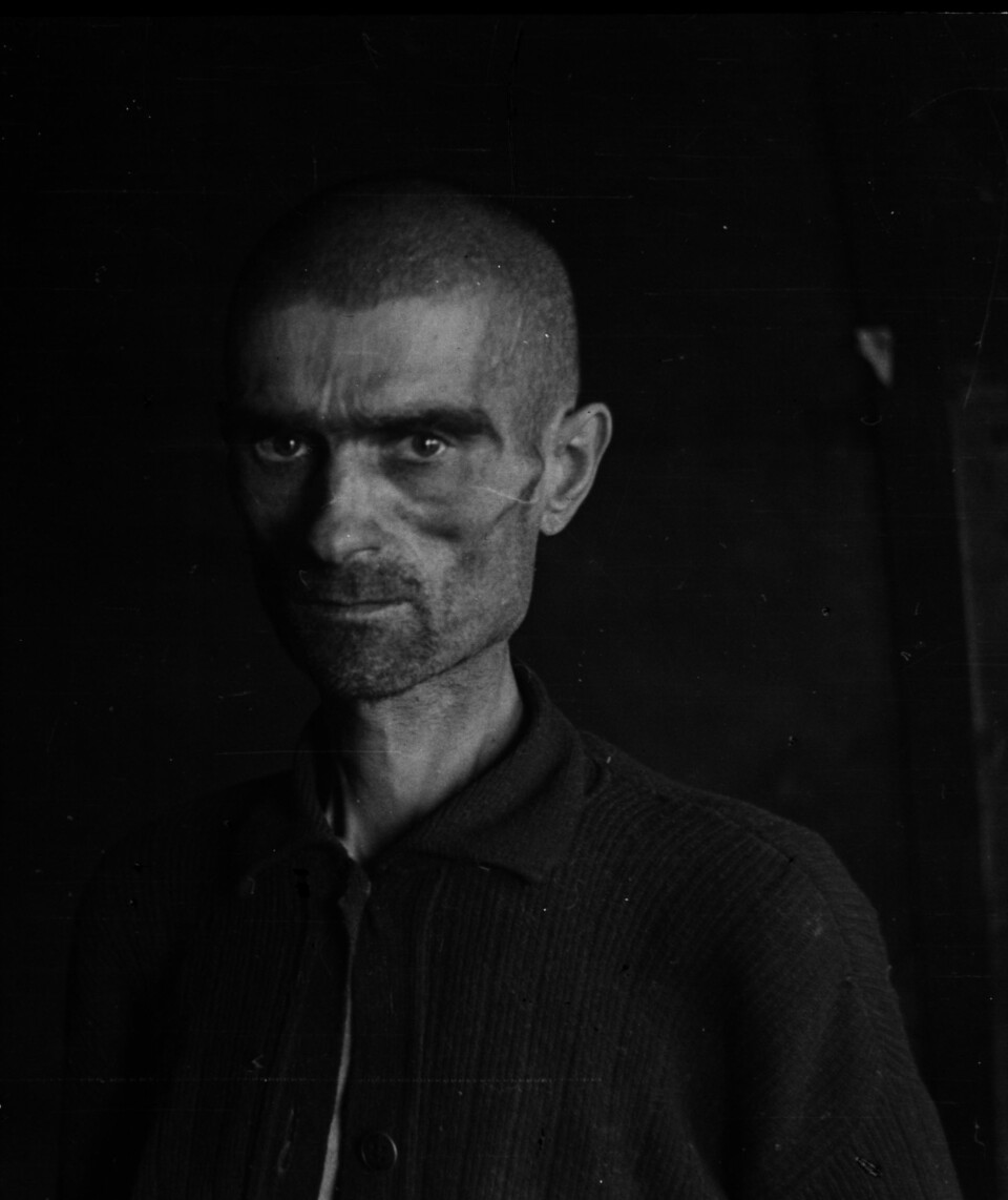 Her er et bilde av en frigjort sovjetisk krigsfange. Saltfjellet 1945. (Arkivfoto: Riksarkivet)