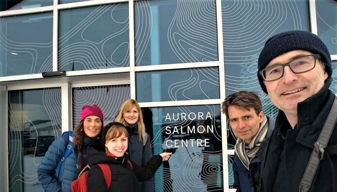 På veg til Aurora Salmon Centre (Foto: Eirik Mikkeslen). På veg til Aurora Salmon Centre (Foto: Eirik Mikkeslen).