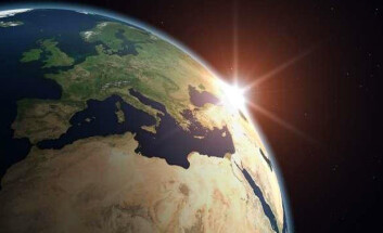 Satelittfoto av Europa og Afrika. (Foto: Norsk Romsenter) Satelittfoto av Europa og Afrika. (Foto: Norsk Romsenter)