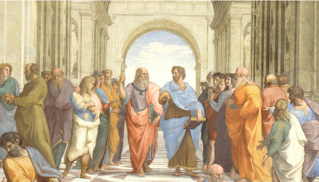 Går vi glipp av en ny Platon (i midten til venstre) eller Aristoteles (t.h.), med dagens akademiske sjangerkrav? Dette er et utsnitt av en freske kalt Skolen i Athen, malt av kunstneren Rafael. Den er utstilt i Vatikanpalasset i Roma. (Foto: vatican.va) Går vi glipp av en ny Platon (i midten til venstre) eller Aristoteles (t.h.), med dagens akademiske sjangerkrav? Dette er et utsnitt av en freske kalt Skolen i Athen, malt av kunstneren Rafael. Den er utstilt i Vatikanpalasset i Roma. (Foto: vatican.va)