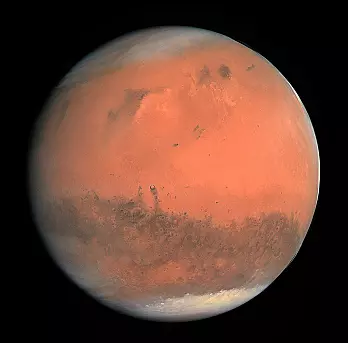 Mars sett med teleskop fra jorda. (Bilde: ESA/CC BY-Sa 3.0)