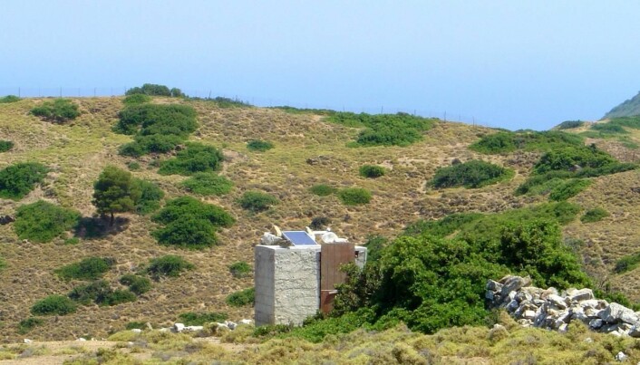 Forskarteamet plasserte måleinstrument langs det vestlege Hellas. (Foto:Felix Halpaap, UiB)