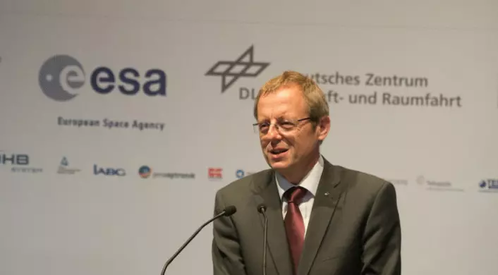 ESAs generaldirektør Johann-Dietrich "Jan" Wörner under pressekonferanse i Paris 7. november 2016. (Foto: ESA)
