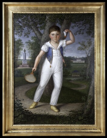 Dette bildet av sønnen insisterte prins Christian Frederik på å henge opp på Eidsvoll. Det kom i hui og hast, halvferdig fra København, akkurat i tide til Christian Frederiks kroning som konge av Norge 19. mai 1814. Det var tydelig at prinsen ville markere at fem år gamle Frederik Carl Christian var framtida til Norge når landet nettopp hadde fått en egen grunnlov og danskene regnet med å miste makt til svenskene. (Foto: Eidsvoll 1814) Dette bildet av sønnen insisterte prins Christian Frederik på å henge opp på Eidsvoll. Det kom i hui og hast, halvferdig fra København, akkurat i tide til Christian Frederiks kroning som konge av Norge 19. mai 1814. Det var tydelig at prinsen ville markere at fem år gamle Frederik Carl Christian var framtida til Norge når landet nettopp hadde fått en egen grunnlov og danskene regnet med å miste makt til svenskene. (Foto: Eidsvoll 1814)