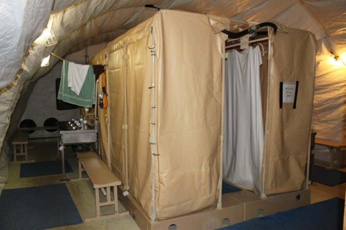 Dusjene på Guantanamo Bay. (Foto: Kjersti Lohne, godkjent av Joint Task Force Guantanamo’s Operational Security) Dusjene på Guantanamo Bay. (Foto: Kjersti Lohne, godkjent av Joint Task Force Guantanamo’s Operational Security)
