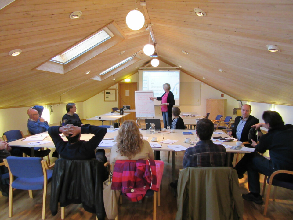 Bønder, forskere, fagforeningsfolk og landskapsarkitekter samlet seg på fagmøtene, her fra møtet i Rogaland. (Foto: Anne-Grete Buseth Blankenberg)