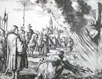 Mannlig heks brennes på bålet. (Kilde: Wikimedia Commons) (Foto: (Kilde: Wikimedia Commons))