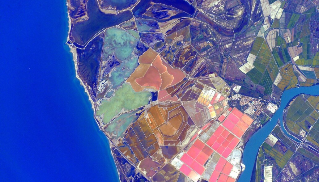 Kelly sammenlignet middelhavskysten i Frankrike med et fargepalett, og postet dette bildet på Instagram. (Foto: NASA) Kelly sammenlignet middelhavskysten i Frankrike med et fargepalett, og postet dette bildet på Instagram. (Foto: NASA)