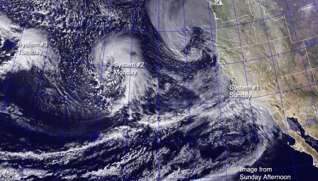 Den første bølgen av El Niño-stormer i januar 2010. Foto: United States Naval Research Laboratory, Monterey via Wikimedia Commons. (Foto: United States Naval Research Laboratory, Monterey via Wikimedia Commons) Den første bølgen av El Niño-stormer i januar 2010. Foto: United States Naval Research Laboratory, Monterey via Wikimedia Commons. (Foto: United States Naval Research Laboratory, Monterey via Wikimedia Commons)