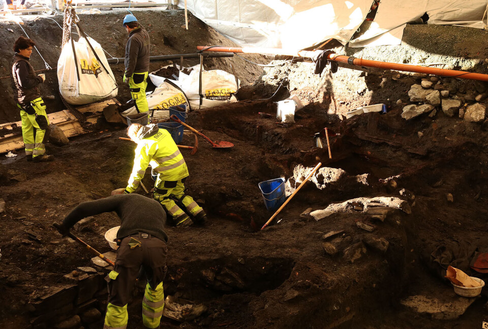 Arbeidsbilde over store deler av sjakten FOTO: NIKU