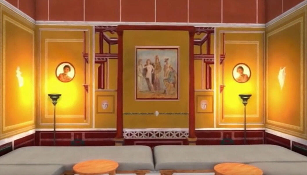 Slik bodde rikmannen Caecilius Iucundus. (Foto: Stillbilde fra video, Lunds universitet) Slik bodde rikmannen Caecilius Iucundus. (Foto: Stillbilde fra video, Lunds universitet)