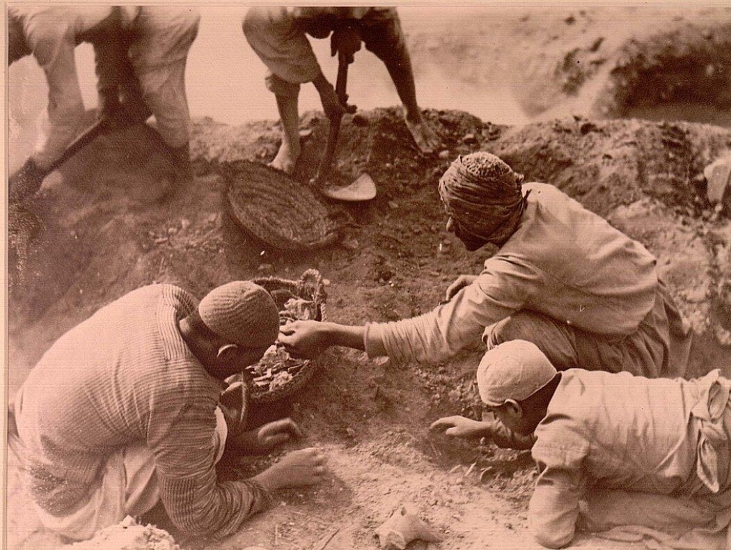 Fra utgravningene ved Oxyrynchos, sør i Egypt på begynnelsen av 1900-tallet. (Bilde: Arthur Surridge Hunt) Fra utgravningene ved Oxyrynchos, sør i Egypt på begynnelsen av 1900-tallet. (Bilde: Arthur Surridge Hunt)