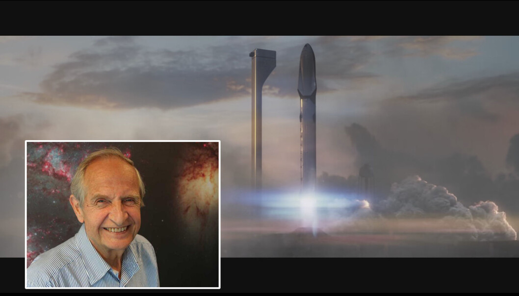 Kan virkelig Elon Musk sende hundre mennesker til Mars i løpet av noen få tiår? Vi har snakket Erik Tandberg. (Bilde: Kollasje/forskning.no/Norsk romsenter/SpaceX/Skjermdump) Kan virkelig Elon Musk sende hundre mennesker til Mars i løpet av noen få tiår? Vi har snakket Erik Tandberg. (Bilde: Kollasje/forskning.no/Norsk romsenter/SpaceX/Skjermdump)
