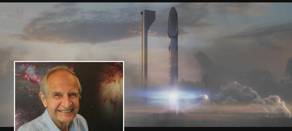 Kan virkelig Elon Musk sende hundre mennesker til Mars i løpet av noen få tiår? Vi har snakket Erik Tandberg. (Bilde: Kollasje/forskning.no/Norsk romsenter/SpaceX/Skjermdump)