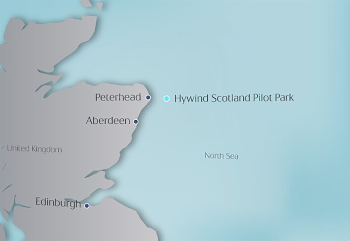 Her – utenfor nordøstkysten av Skottland – skal Statoil anlegge verdens første vindpark med flytende vindmøller – Hywind Scotland Pilot Park. (Foto: Figur: Statoil)) Her – utenfor nordøstkysten av Skottland – skal Statoil anlegge verdens første vindpark med flytende vindmøller – Hywind Scotland Pilot Park. (Foto: Figur: Statoil))