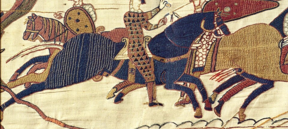 Bayeux-teppet forteller om slaget ved Hastings i 1066, da Vilhelm Erobreren fra Normandie drepte kong Harold og dermed ble konge av England. Vilhelm Erobreren snakket fransk, som i en periode ble det offisielle språket i England.  (Foto: Dennis Jarvis, Flickr CC 2.0)