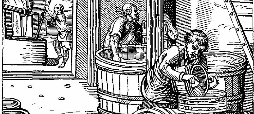 Et ølbryggeri på 1600-tallet.  (Bilde: Jost Amman)