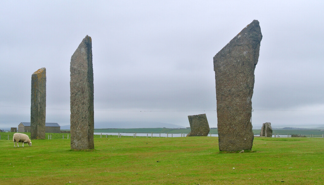 Bautasteinene i Stenness på Orknøyene. Steinene er del av en ring, og monumentet har vært en del av den nye undersøkelsen. De er mer enn 5000 år gamle. (Foto: Wilson44691/CC0) Bautasteinene i Stenness på Orknøyene. Steinene er del av en ring, og monumentet har vært en del av den nye undersøkelsen. De er mer enn 5000 år gamle. (Foto: Wilson44691/CC0)