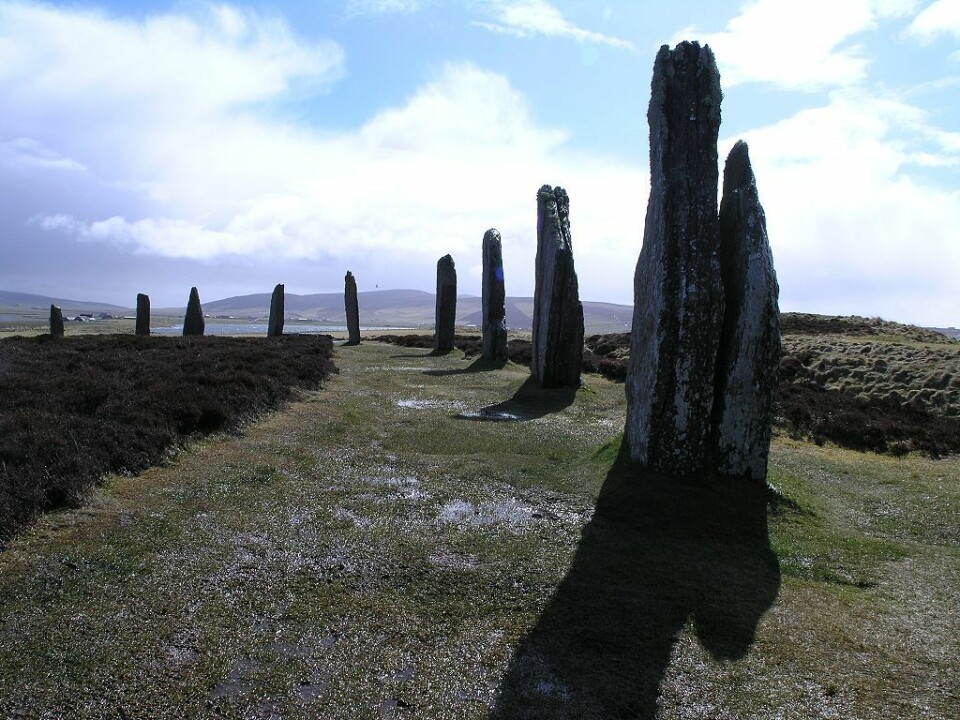Et annet eksempel på bautasteiner, plassert i en ring på Orknøyene i Skottland. Det er ukjent om det ligger noen vikinger begravet her. (Foto: Paddy Patterson/CC BY 2.0)