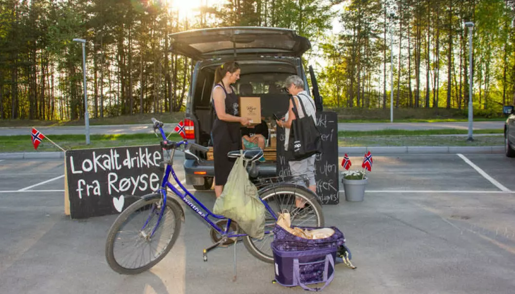 REKO-Ringen på Ringerike gir lokale produsenter mulighet til å selge direkte til kundene, og overlevering skjer like gjerne fra bagasjerommet på bilen. (Foto: Kristin Levy, Ringerike.no/Ringeriksregionen.)