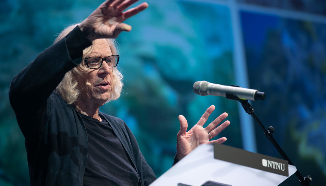 Økolog og professor emeritus Jeremy Jackson fortalte om hvor ille det står til i havet mange steder, mens Norge fikk skryt. (Foto: NTNU vitenskapsfestivalen Big Challenge) Økolog og professor emeritus Jeremy Jackson fortalte om hvor ille det står til i havet mange steder, mens Norge fikk skryt. (Foto: NTNU vitenskapsfestivalen Big Challenge)