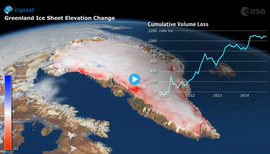 Isen på Grønland endrer seg raskt