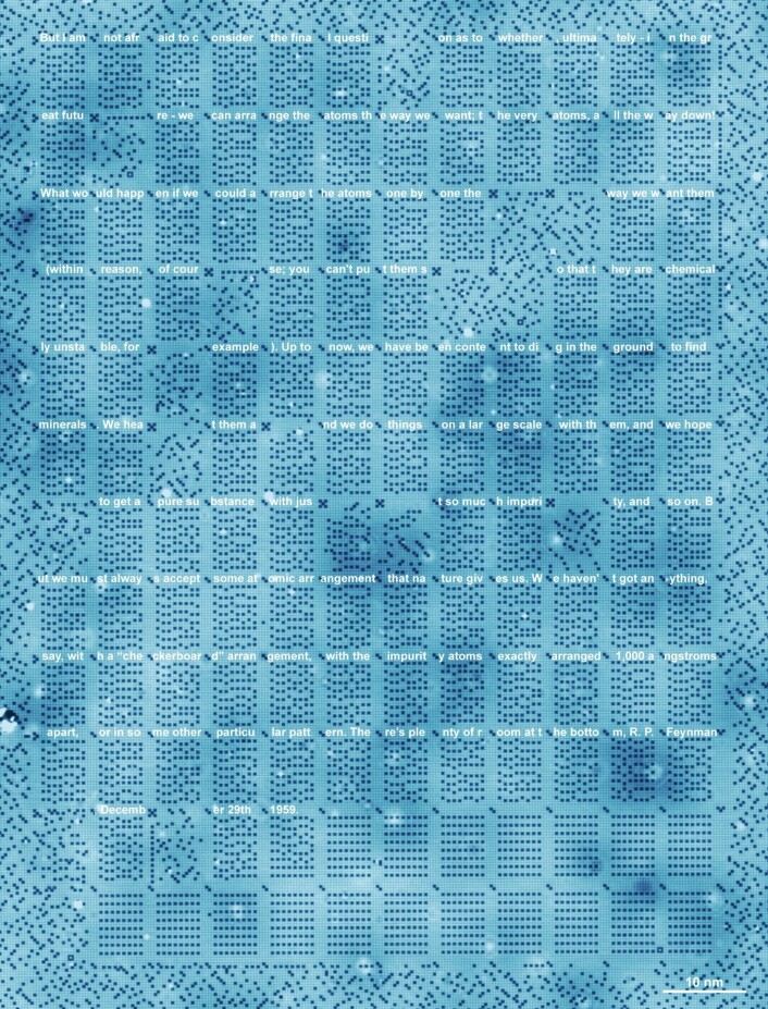 Her er en hel mikroskop-scanning fra 1 kB-harddisken. (Foto: (Bilde: TU Delft)) Her er en hel mikroskop-scanning fra 1 kB-harddisken. (Foto: (Bilde: TU Delft))