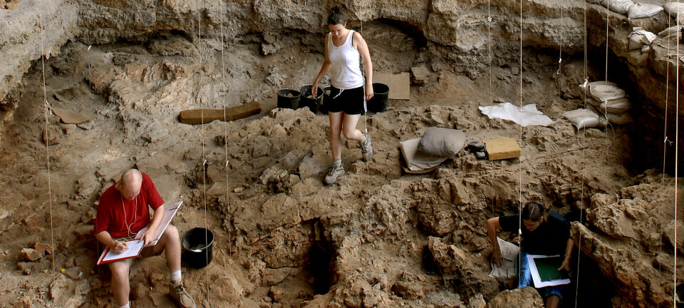 I 2008 avdekket forskerne en rikt utstyrt grav i en hule i Israel. Det har tatt flere år å skjønne sammenhengene. Steinaldermenneskene fylte systematisk graven med gjenstander, lag på lag. (Foto: Naftali Hilger)