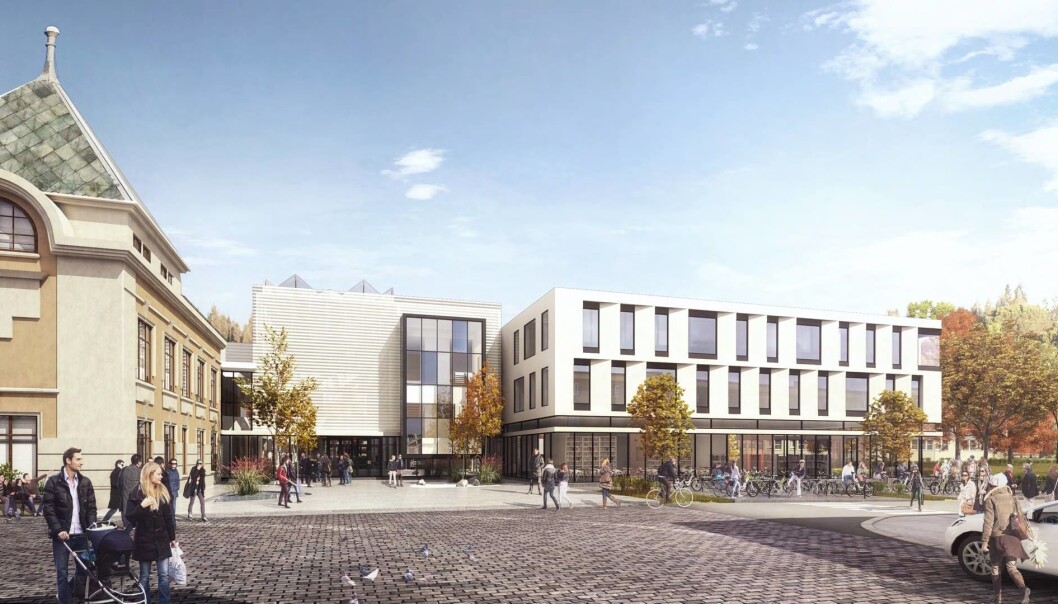 Et innovasjonscampus til 300 millioner kroner er snart klart for innflytting på Steinkjer. Dette skal huse Nord universitet og en rekke bedrifter og knytte forskning og næringsliv tettere sammen. I følge en rapport vil dette miljøet kunne forvitre om noen utdanninger forsvinner fra Steinkjer. (Foto: InCube AS og Praksis arkiteter) Et innovasjonscampus til 300 millioner kroner er snart klart for innflytting på Steinkjer. Dette skal huse Nord universitet og en rekke bedrifter og knytte forskning og næringsliv tettere sammen. I følge en rapport vil dette miljøet kunne forvitre om noen utdanninger forsvinner fra Steinkjer. (Foto: InCube AS og Praksis arkiteter)
