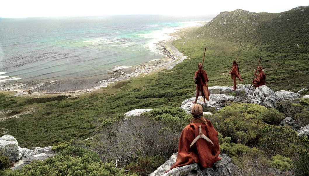 Hulen ligger midt i det spektakulære klippelandskapet i Still Bay utenfor Cape Town, 100 meter fra kysten og 35 meter over havet. (Illustrasjon: Craig Foster) Hulen ligger midt i det spektakulære klippelandskapet i Still Bay utenfor Cape Town, 100 meter fra kysten og 35 meter over havet. (Illustrasjon: Craig Foster)