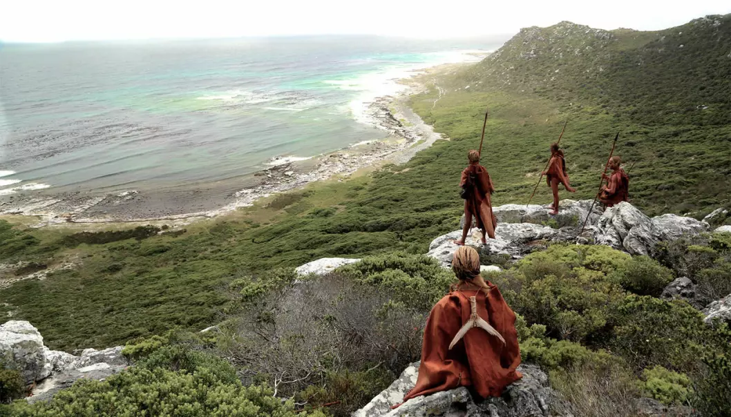 Hulen ligger midt i det spektakulære klippelandskapet i Still Bay utenfor Cape Town, 100 meter fra kysten og 35 meter over havet. (Illustrasjon: Craig Foster)