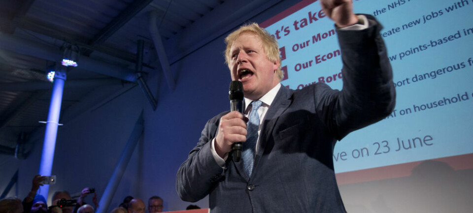 23. juni skal britene stemme om Storbritannia skal forbli i EU eller melde seg ut. Boris Johnson (bildet), tidligere ordfører i London, er en av politikerne som fronter kampen for utmeldelse.  (Foto: Isabel Infantes/Pa Photos/NTB Scanpix)