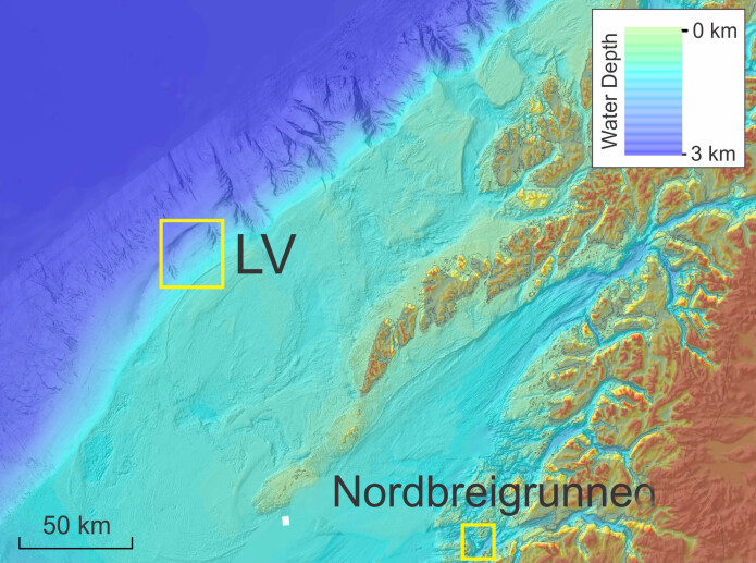 Her er det påvist ferskvann i sjøen, i to gjel utenfor Lofoten og på en fiskegrunne utenfor Meløy. Her er det påvist ferskvann i sjøen, i to gjel utenfor Lofoten og på en fiskegrunne utenfor Meløy.