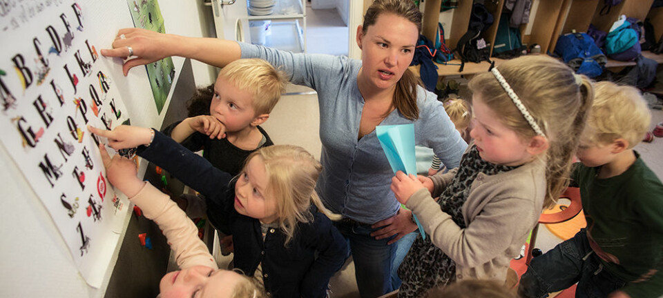 Pedagog Sandra Nielsen og hennes kollegaer i barnehagen Peters Hus i København ble pålagt av kommunen å delta i forskningsprosjekt de selv mente var basert på feil pedagogisk grunnsyn.  (Foto: Alf Ove Hansen)