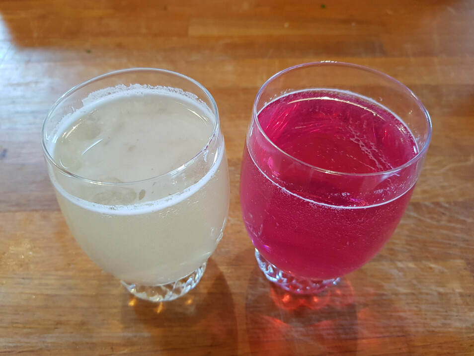 To glass nydelig saft av mjødurt og geitrams. Foto: Magni Olsen Kyrkjeeide