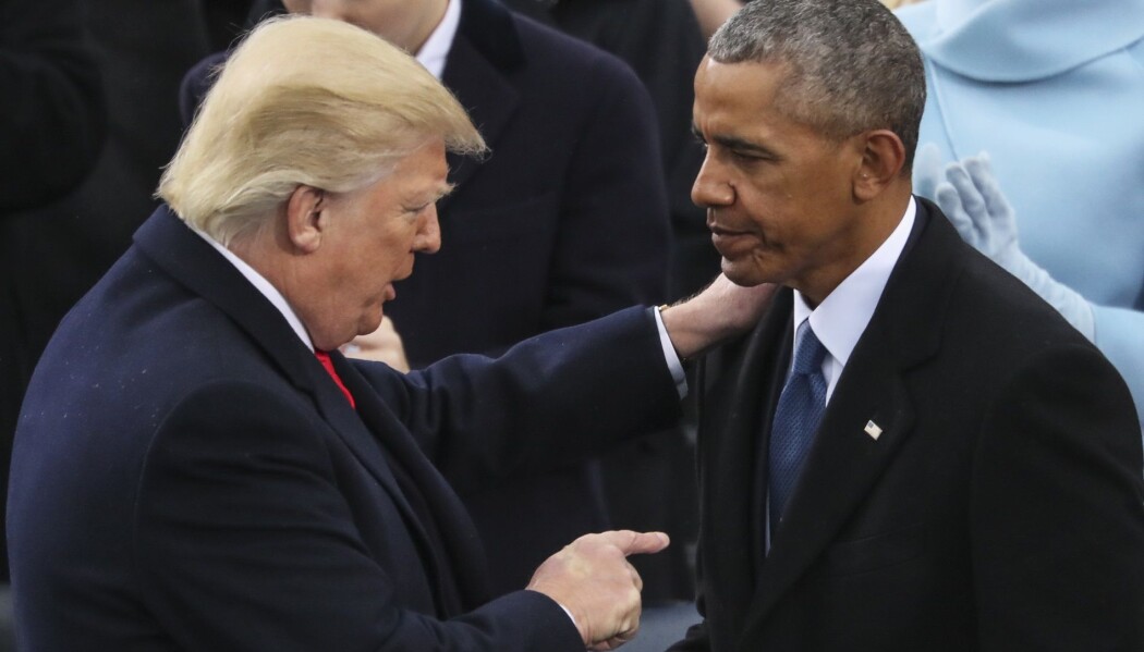 President Donald Trump fikk noen stemmer fra amerikanere som valgte tidligere president Barack Obama. Her er de to ved presidentinnsettelsen av Trump i 2017. (Foto: Andrew Harnik/AP/NTB scanpix) President Donald Trump fikk noen stemmer fra amerikanere som valgte tidligere president Barack Obama. Her er de to ved presidentinnsettelsen av Trump i 2017. (Foto: Andrew Harnik/AP/NTB scanpix)