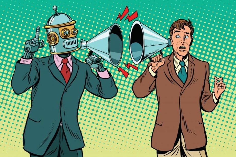 Snakkende roboter vil kunne ivareta oppgaver som for eksempel bankrådgivere eller andre tjenester, mener Thomas Bolander – selv om de kanskje aldri blir bevisste på et menneskelig nivå. (Illustrasjon: studiostoks / Shutterstock / NTB scanpix)