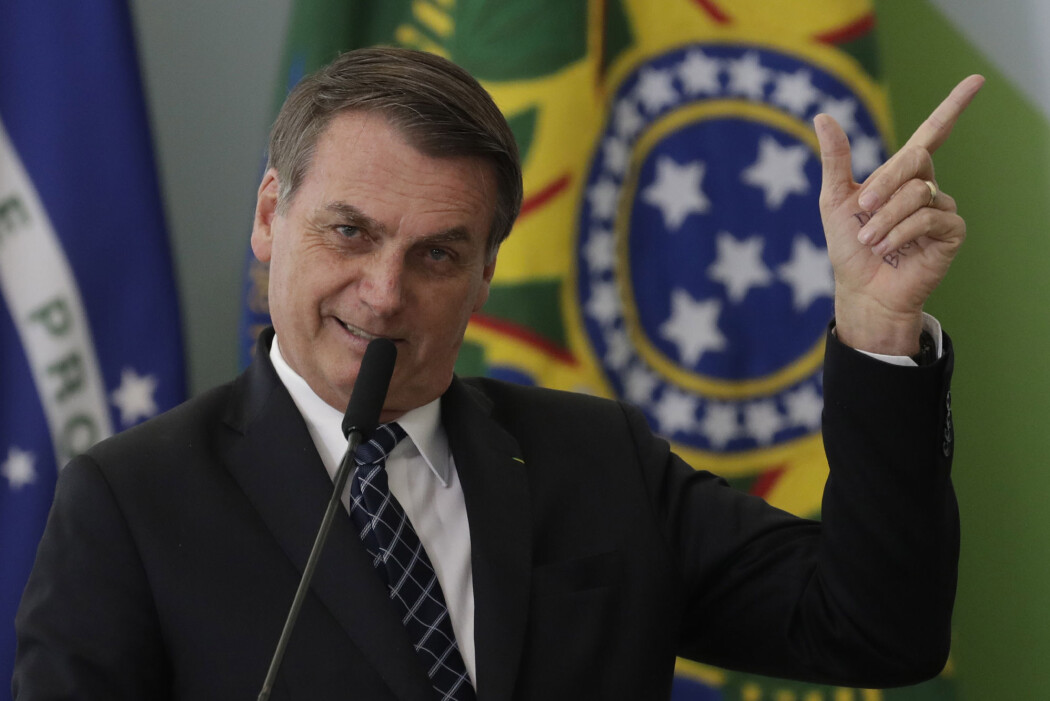Brasils president Jair Bolsonaro anklaget landets eget romforskningsinstitutt for å ha manipulert tall som viser en kraftig økning i avskogingen i Amazonas. (Foto: Eraldo Peres / AP Photo / NTB Scanpix) Brasils president Jair Bolsonaro anklaget landets eget romforskningsinstitutt for å ha manipulert tall som viser en kraftig økning i avskogingen i Amazonas. (Foto: Eraldo Peres / AP Photo / NTB Scanpix)