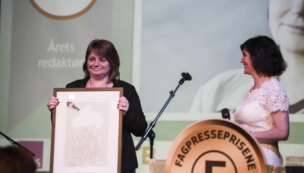 Nina Kristiansen ble hedret som årets fagpresseredaktør på Fagpresseprisene 2016 i Oslo. (Foto: Jon Olav Nesvold / NTB scanpix)