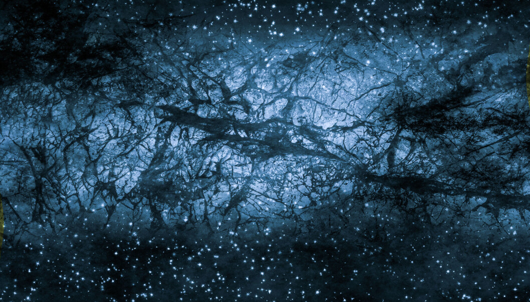 Forskere leter etter mørk materie i ligningene sine, i eksperimenter og ved å observere strukturen i universet. (Illustrasjon: GiroScience / Shutterstock / NTB scanpi) Forskere leter etter mørk materie i ligningene sine, i eksperimenter og ved å observere strukturen i universet. (Illustrasjon: GiroScience / Shutterstock / NTB scanpi)