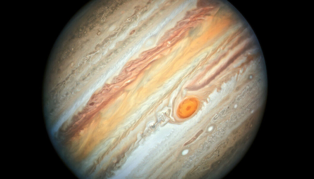 Her er et nytt bilde av Jupiter med flekken. Bildet ble tatt 27. juni. (Bilde: NASA, ESA, A. Simon, Goddard Space Flight Center, and M.H. Wong, University of California, Berkeley) Her er et nytt bilde av Jupiter med flekken. Bildet ble tatt 27. juni. (Bilde: NASA, ESA, A. Simon, Goddard Space Flight Center, and M.H. Wong, University of California, Berkeley)