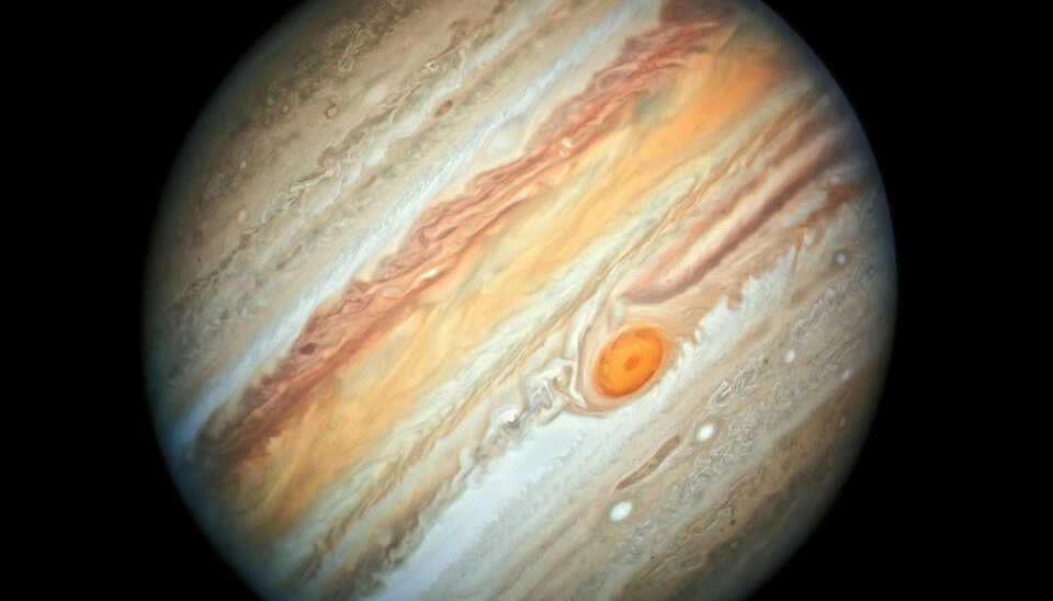 Her er et nytt bilde av Jupiter med flekken. Bildet ble tatt 27. juni. (Bilde: NASA, ESA, A. Simon, Goddard Space Flight Center, and M.H. Wong, University of California, Berkeley)