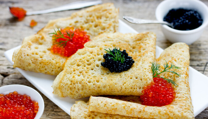 Pannekaker med kaviar - min favoritt! (Foto: Shutterstock) Pannekaker med kaviar - min favoritt! (Foto: Shutterstock)