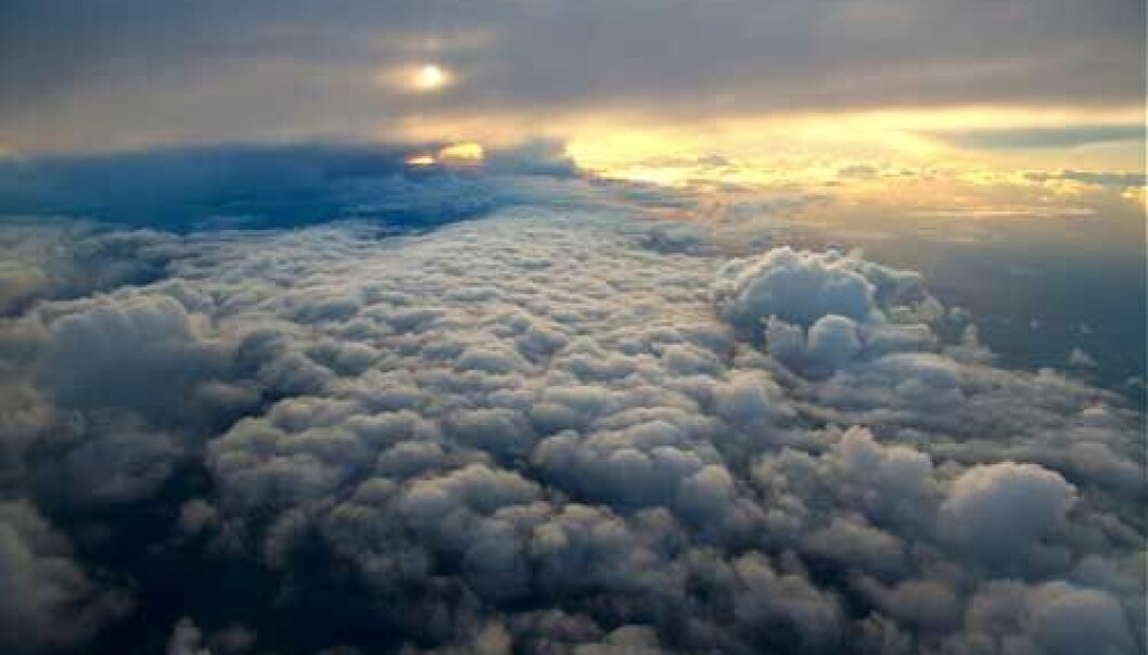 What project researchers saw as they flew over a polar low-pressure system at an altitude of 10,000 metres. (Photo: Erik Kolstad) What project researchers saw as they flew over a polar low-pressure system at an altitude of 10,000 metres. (Photo: Erik Kolstad)